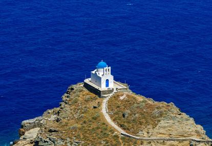 Sifnos Island - Kastro Chapelle Voyage dans les Cyclades - Bleu Et Blanc