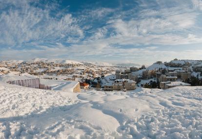 Lebanese mountain Aley during wintertime Voyage au Liban - Le Liban Sous La Neige