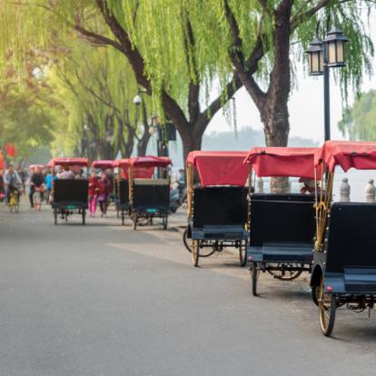 Beijing traditional rickshaw in old China Hutongs Voyage en Chine : Trekking à Guilin