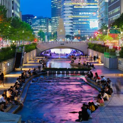 Seoul - Cheonggyecheon Stream Park Voyage en Corée du Sud : Intégral Tour