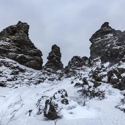 Circuit en Islande : Aurores Boréales et Volcans en Raquettes
