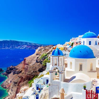 Santorin - Oia Voyage Cyclades : Terres Rocheuses En Mer Egée