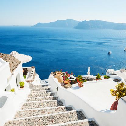 Santorin Voyage dans les Cyclades - Bleu Et Blanc